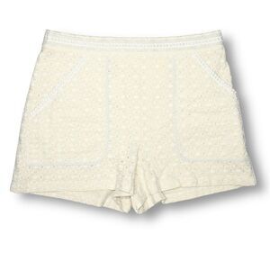 Zara Cream Eyelet Cotton Lace Shorts